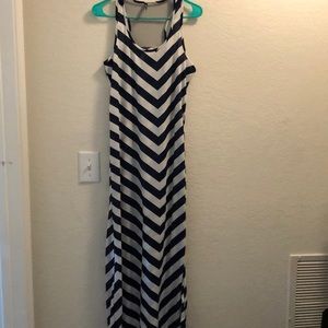 Navy blue and white dress